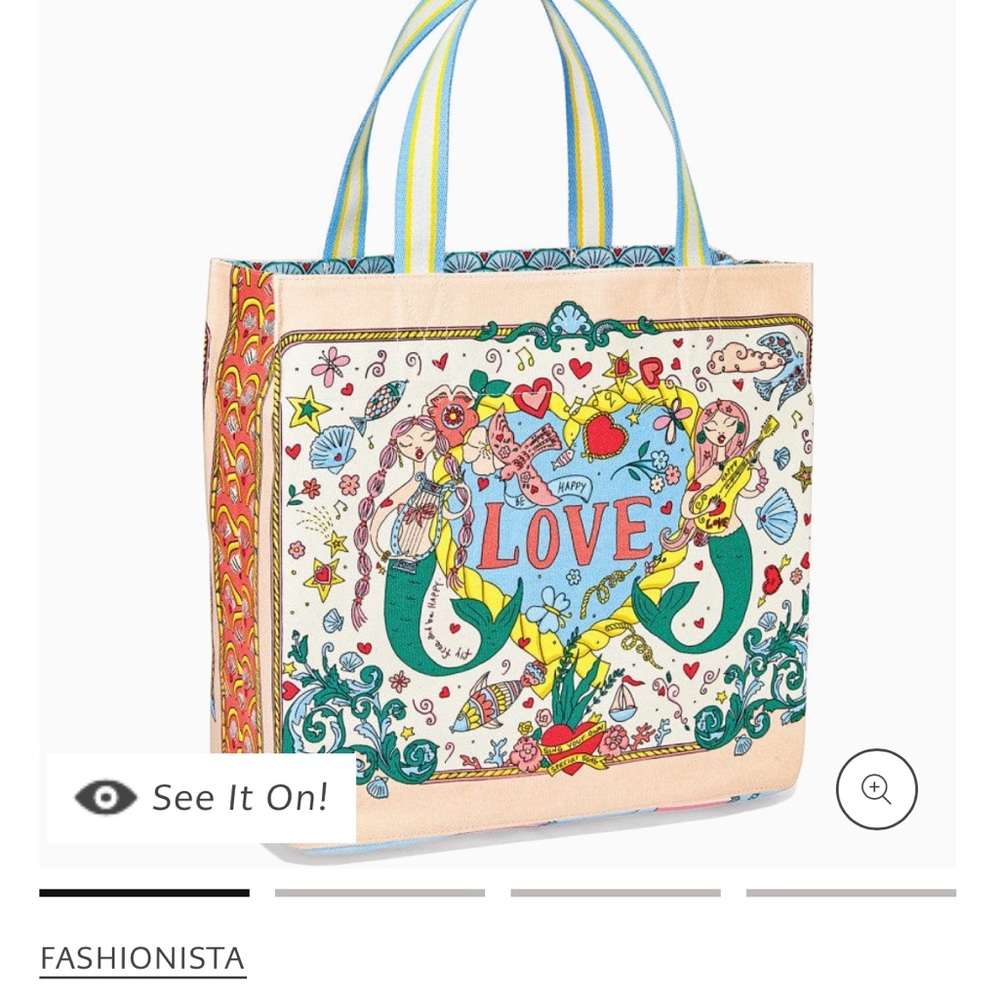Brighton Mermaid Love Canvas Bag.14.5” x 15.5”